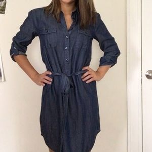 Denim chambray shirt dress (Loft size 0)